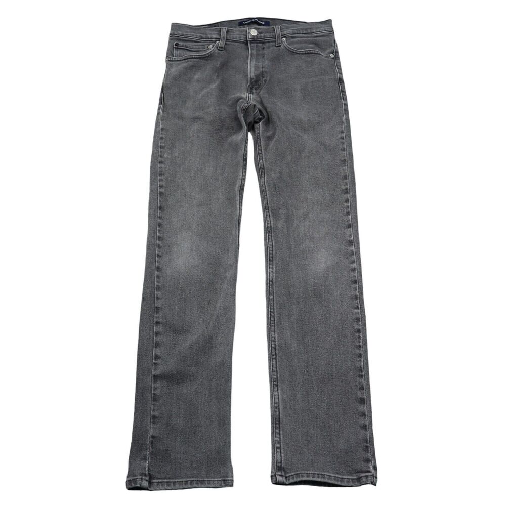 Calvin Klein Pants Mens Black 32 Mid Rise Flat Front Straight Denim Jeans